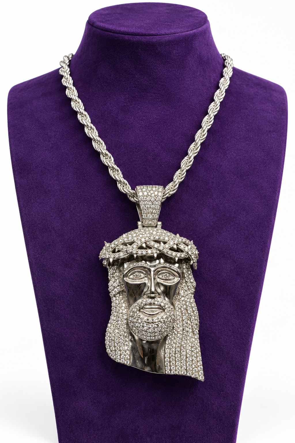 The Divine Iced-Out Jesus Pendant | 925 Sterling Silver