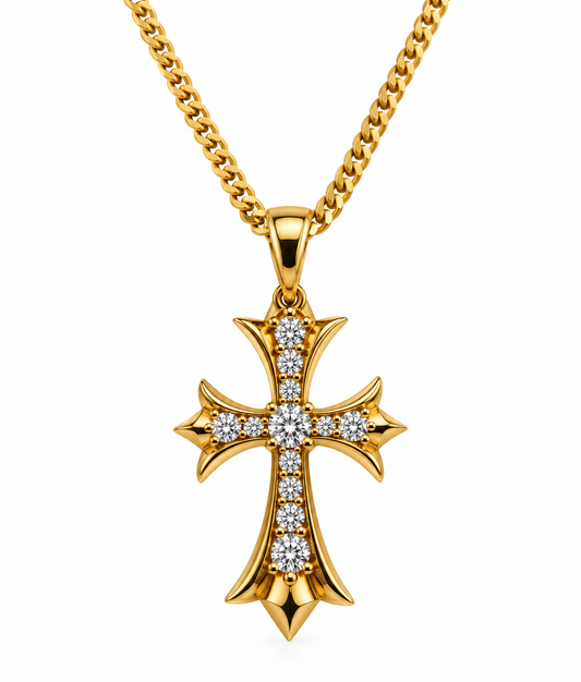 CH Gothic Cross Pendant – Lab-Grown Diamonds