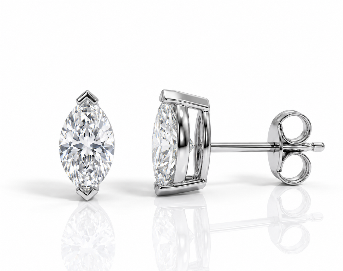GEMINI Fine Studs – 1CT Moissanite & Lab-Grown Diamond Earrings | Silver & Gold