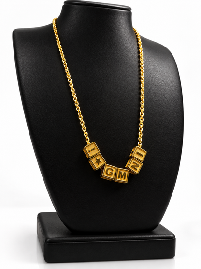 GEMINI Cube Charms Necklace – 9K Solid Gold