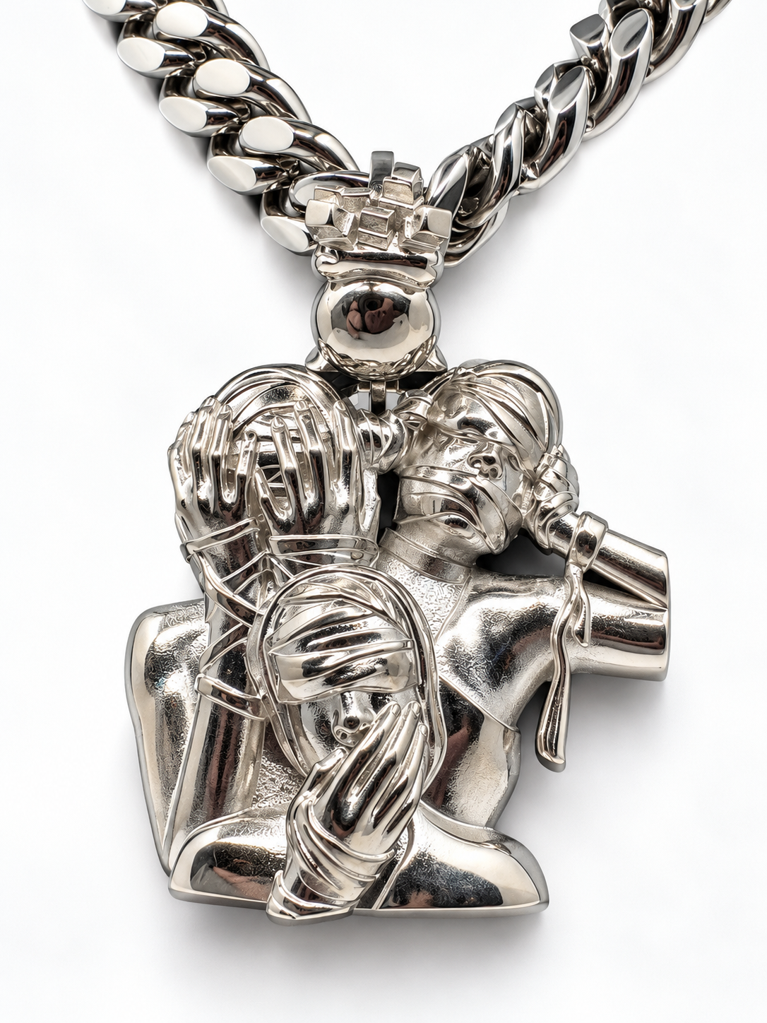 The Three Wise Monkeys Pendant – Luxury Sculpted Edition