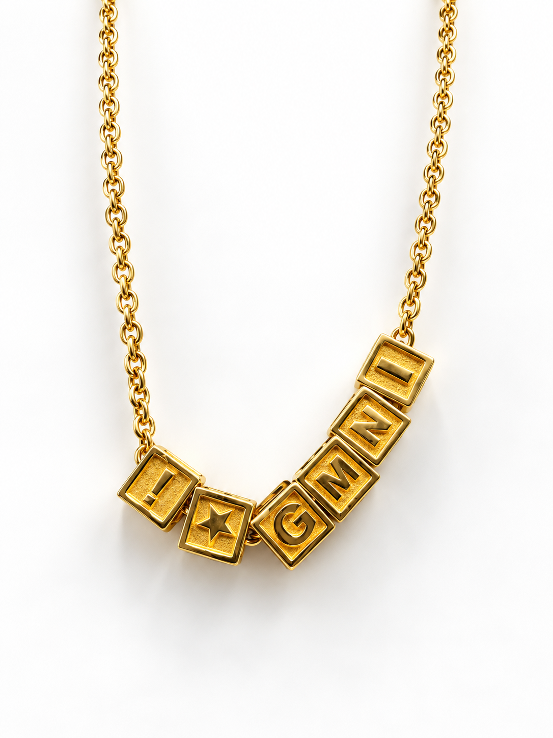 GEMINI Cube Charms Necklace – 9K Solid Gold