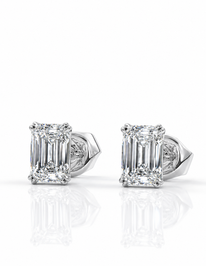 GEMINI Fine Studs – 1CT Moissanite & Lab-Grown Diamond Earrings | Silver & Gold