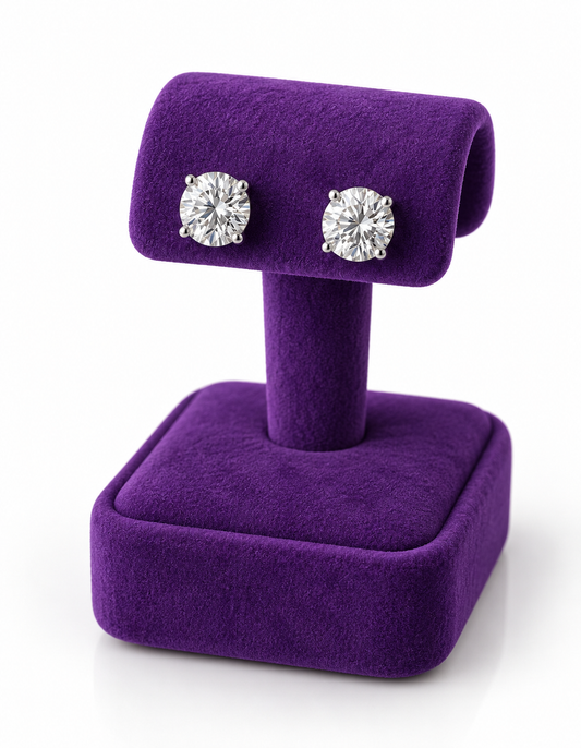 GEMINI Fine Studs – 1CT Moissanite & Lab-Grown Diamond Earrings | Silver & Gold